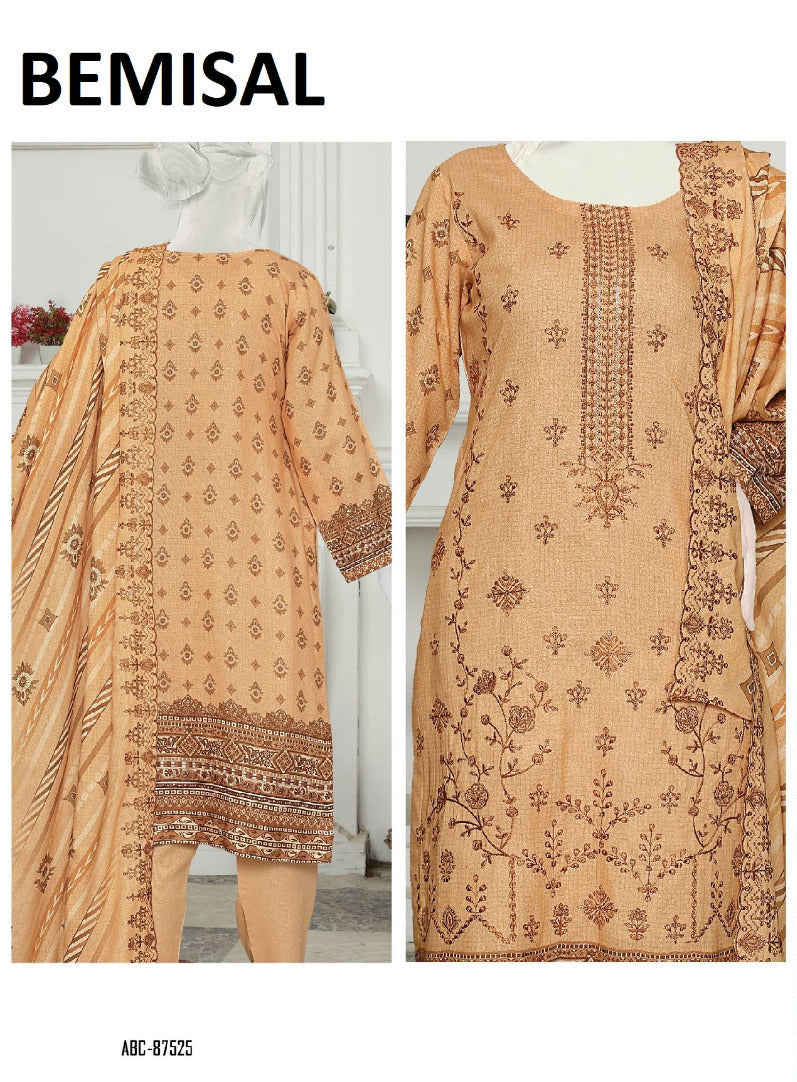 Bemisal by ABC | Unstitched 3-Piece Embroidered Printed Karandi Collection