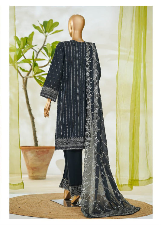 Bin Saeed | Stitch 3 PC White & White Embroidered Lawn Collection