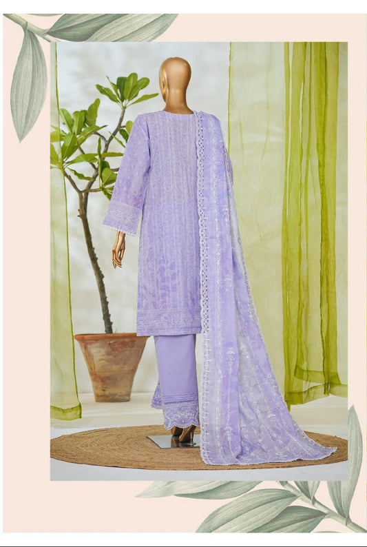 Bin Saeed | Stitch 3 PC White & White Embroidered Lawn Collection
