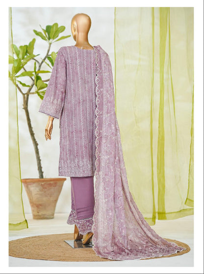 Bin Saeed | Stitch 3 PC White & White Embroidered Lawn Collection