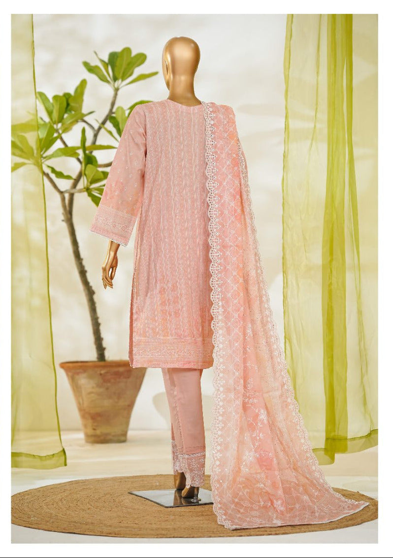 Bin Saeed | Stitch 3 PC White & White Embroidered Lawn Collection