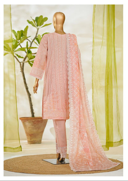 Bin Saeed | Stitch 3 PC White & White Embroidered Lawn Collection