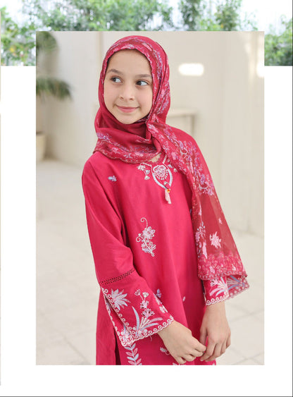 Suntex Fabrics | Shifa Kids Stitched 3 Pc Embroidered Lawn Festive Eid Collection