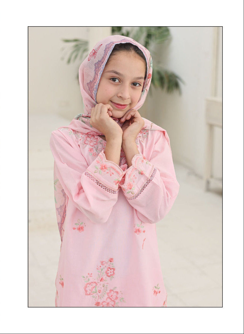 Suntex Fabrics | Shifa Kids Stitched 3 Pc Embroidered Lawn Festive Eid Collection