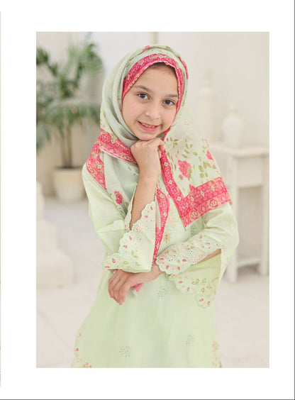Suntex Fabrics | Shifa Kids Stitched 3 Pc Embroidered Lawn Festive Eid Collection