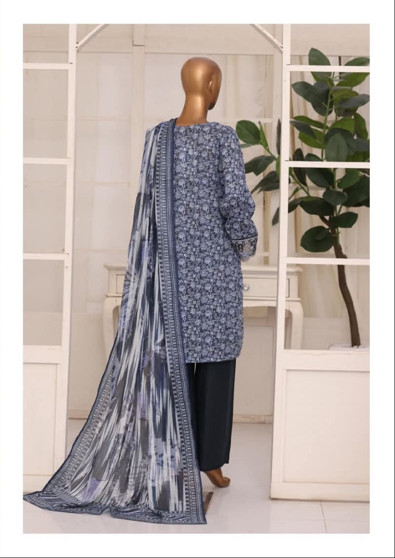 Bin Saeed | stitched 3 Pc embroidered lawn collection