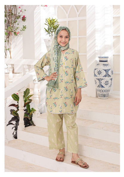 SUNTEX FABRICS | Shifa Kids Stitched 3 Piece Printed Lawn Summer Casual Collection