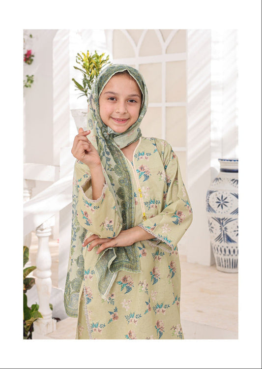 SUNTEX FABRICS | Shifa Kids Stitched 3 Piece Printed Lawn Summer Casual Collection