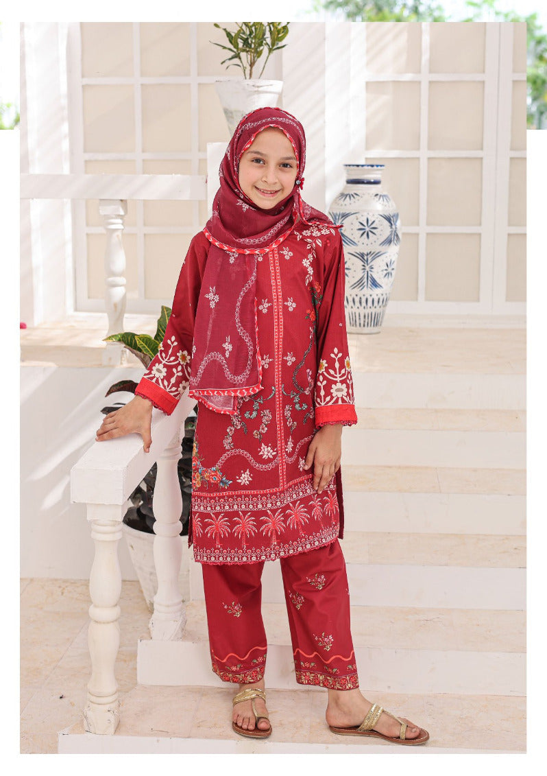 SUNTEX FABRICS | Shifa Kids Stitched 3 Piece Printed Lawn Summer Casual Collection
