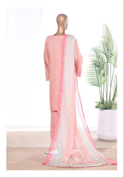 Bin Saeed | Stitched 3 Pc Luxury Embroidered Lawn With Printed dupatta