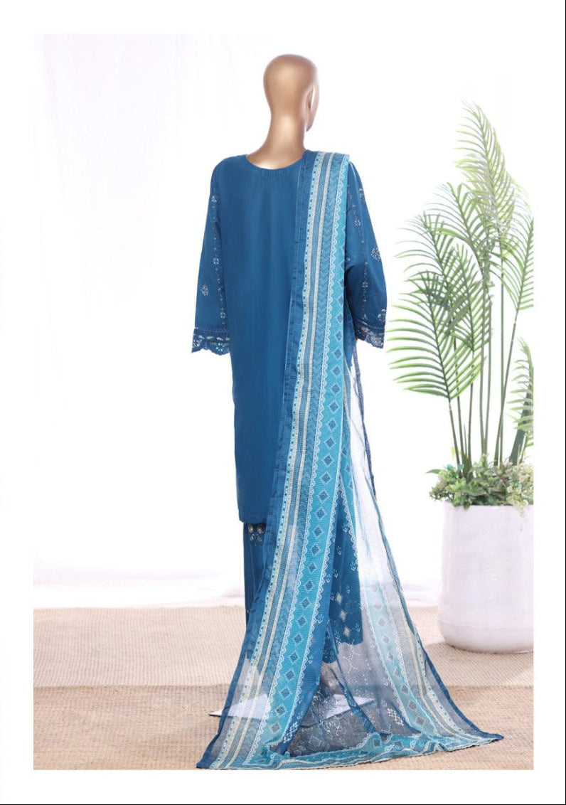 Bin Saeed | Stitched 3 Pc Luxury Embroidered Lawn With Printed dupatta