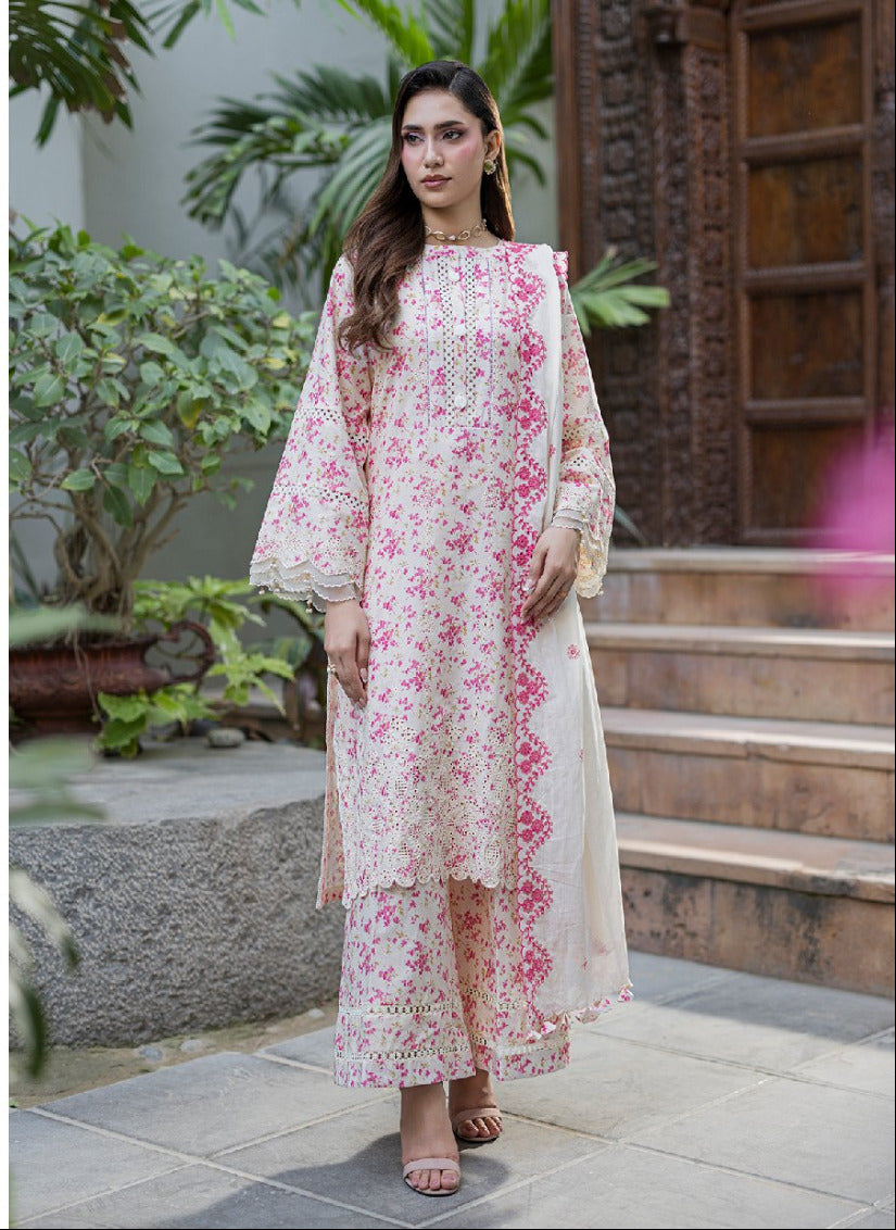 ZELLBURY | Unstitched 3 Piece Embroidered Chikankari Collection