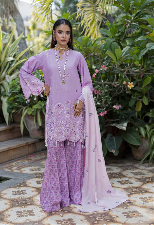 ZELLBURY | Unstitched 3 Piece Embroidered Chikankari Collection