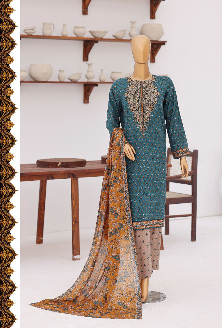 HZ | Premium Daily 3 Pc Embroidered Lawn Collection