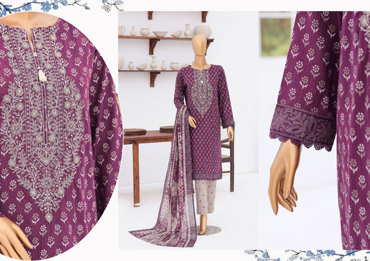 HZ | Premium Daily 3 Pc Embroidered Lawn Collection