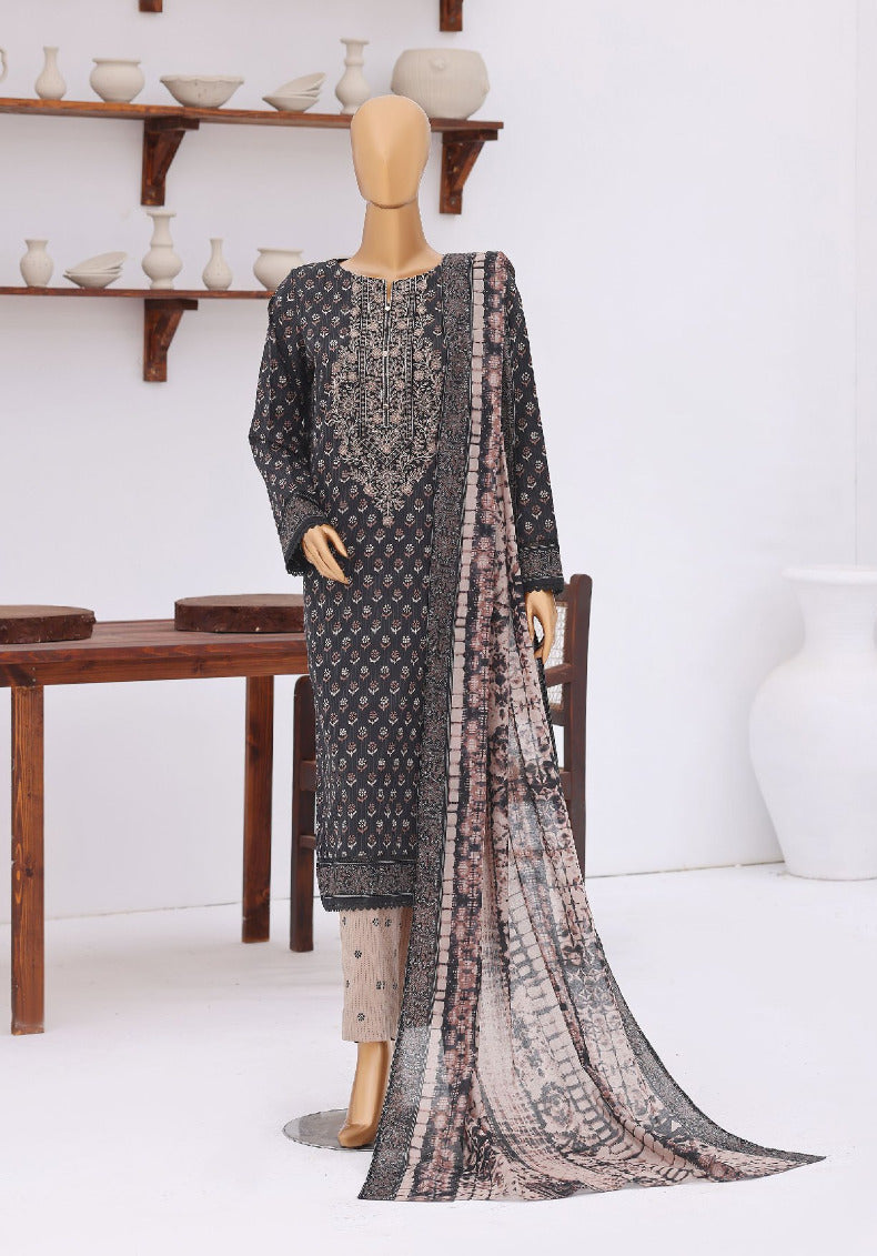 HZ | Premium Daily 3 Pc Embroidered Lawn Collection