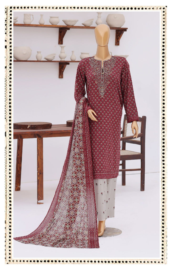 HZ | Premium Daily 3 Pc Embroidered Lawn Collection