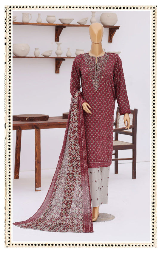 HZ | Premium Daily 3 Pc Embroidered Lawn Collection