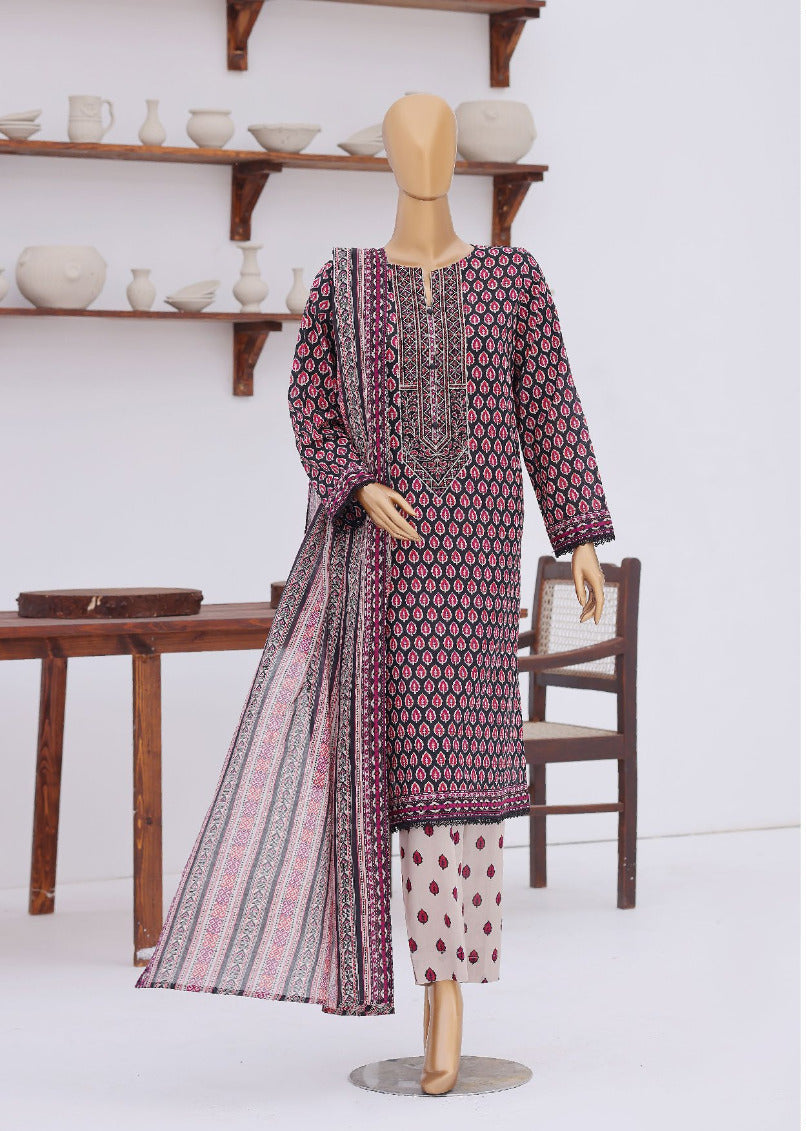 HZ | Premium Daily 3 Pc Embroidered Lawn Collection