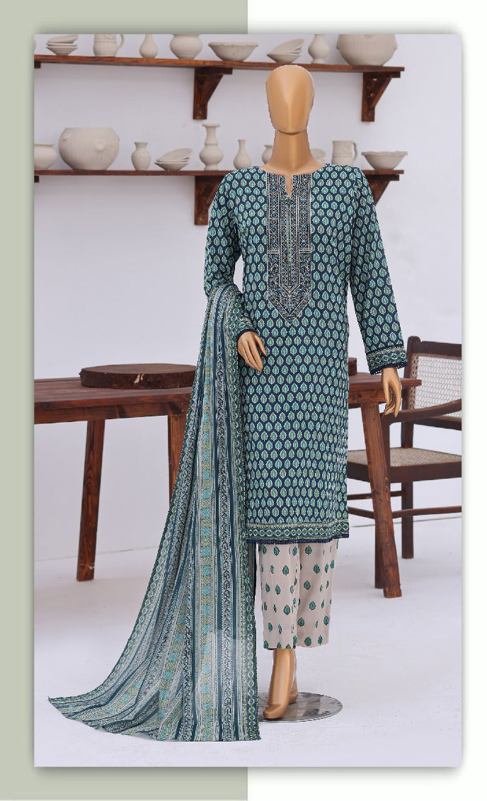 HZ | Premium Daily 3 Pc Embroidered Lawn Collection