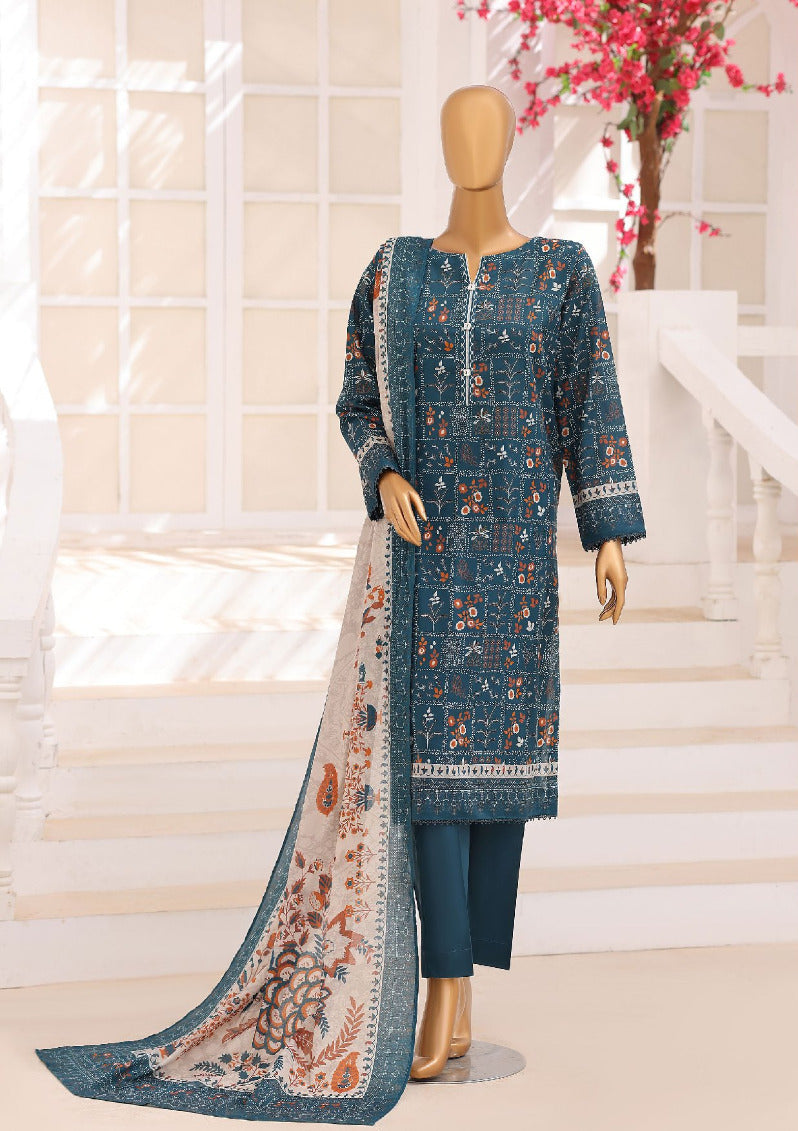 HZ | Unstitched 3PC Floral Printed Lawn Collection