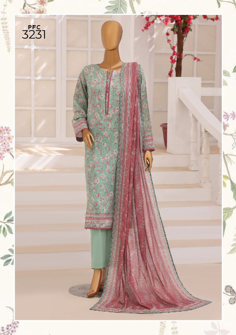 HZ | Unstitched 3PC Floral Printed Lawn Collection