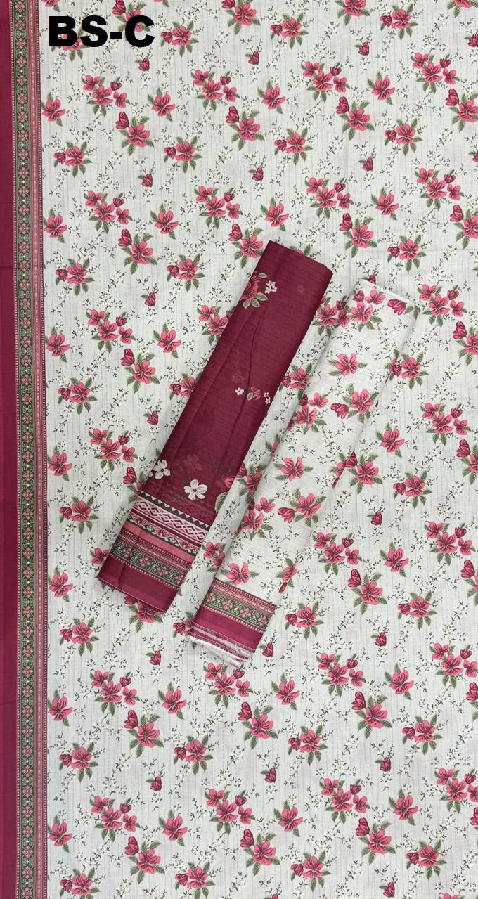 BIN SAEED Unstitched 3 Piece Printed Cotton Collection