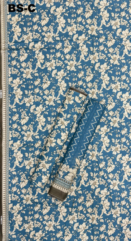 BIN SAEED Unstitched 3 Piece Printed Cotton Collection