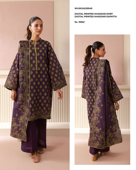 Zellbury | Unstitched 2-Piece Digital Printed Khaddar Collection