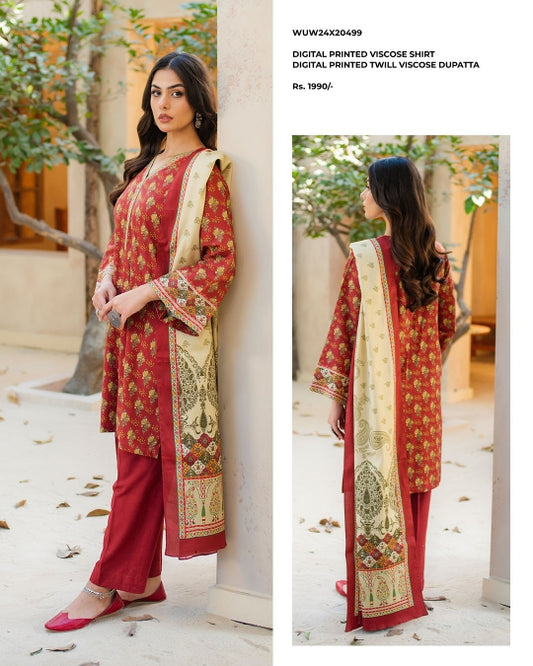 Zellbury | Unstitched 2 Pc Digital Printed Viscose Collection