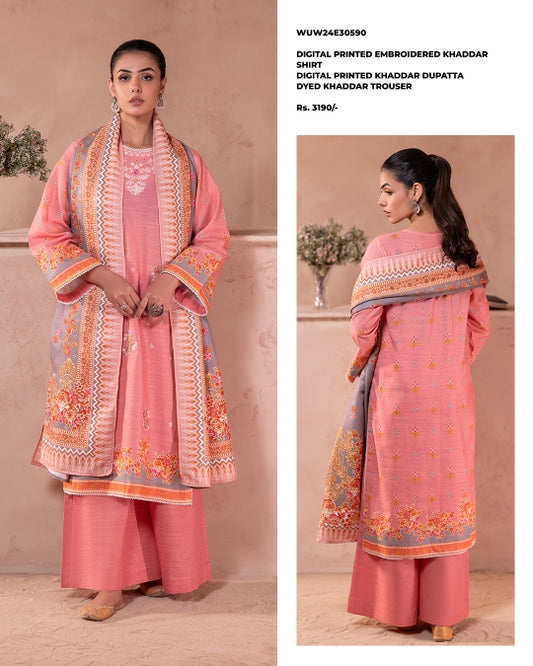 Zellbury | Unstitched 3 Piece Printed Embroidered Khaddar Collection