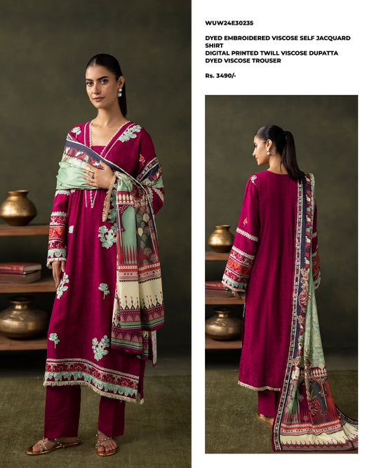 Zellbury | Unstitched 3 Piece Embroidered Viscose Collection