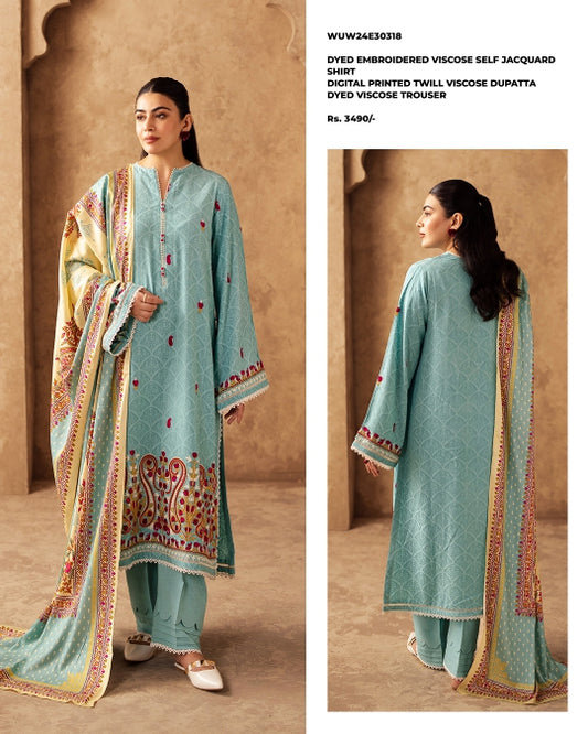 Zellbury | Unstitched 3 Piece Embroidered Viscose Collection