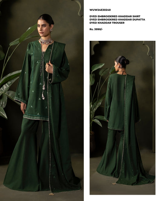 Zellbury | Unstitched 3 Piece Embroidered Khaddar Collection