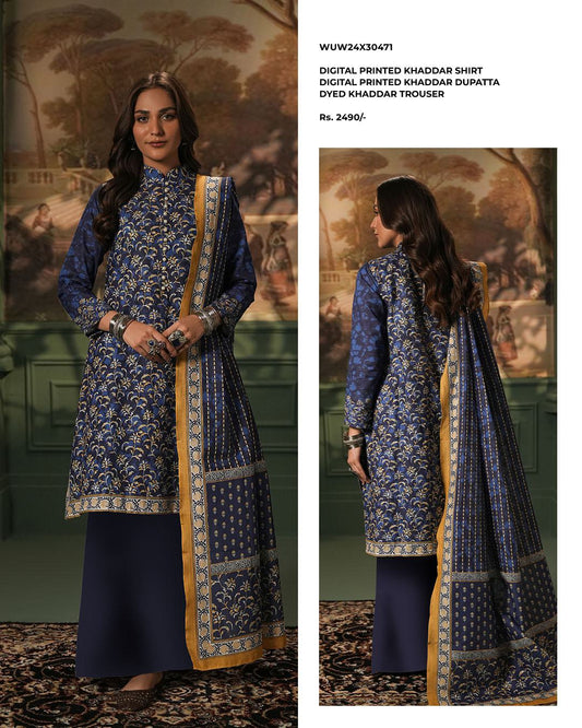 Zellbruy | Unstitched 3-Piece Digital Printed Khaddar Collection