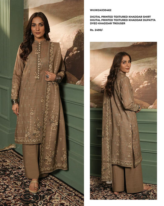 Zellbury | Unstitched 3 Piece Printed Textured Khaddar Collection