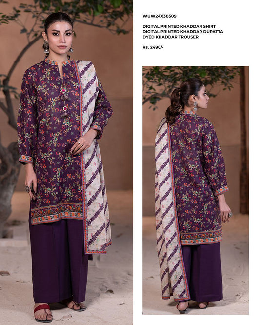 Zellbruy | Unstitched 3-Piece Digital Printed Khaddar Collection