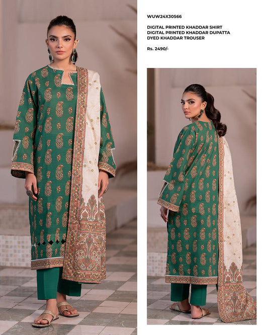 Zellbruy | Unstitched 3-Piece Digital Printed Khaddar Collection
