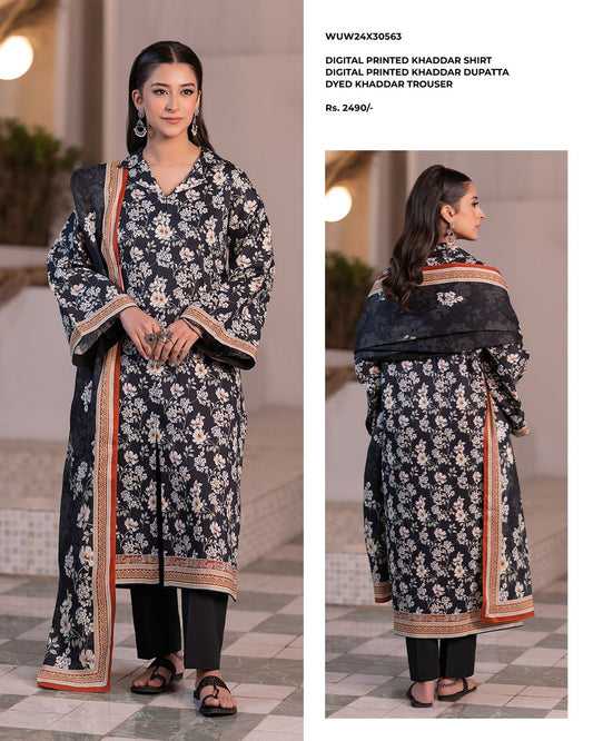 Zellbruy | Unstitched 3-Piece Digital Printed Khaddar Collection