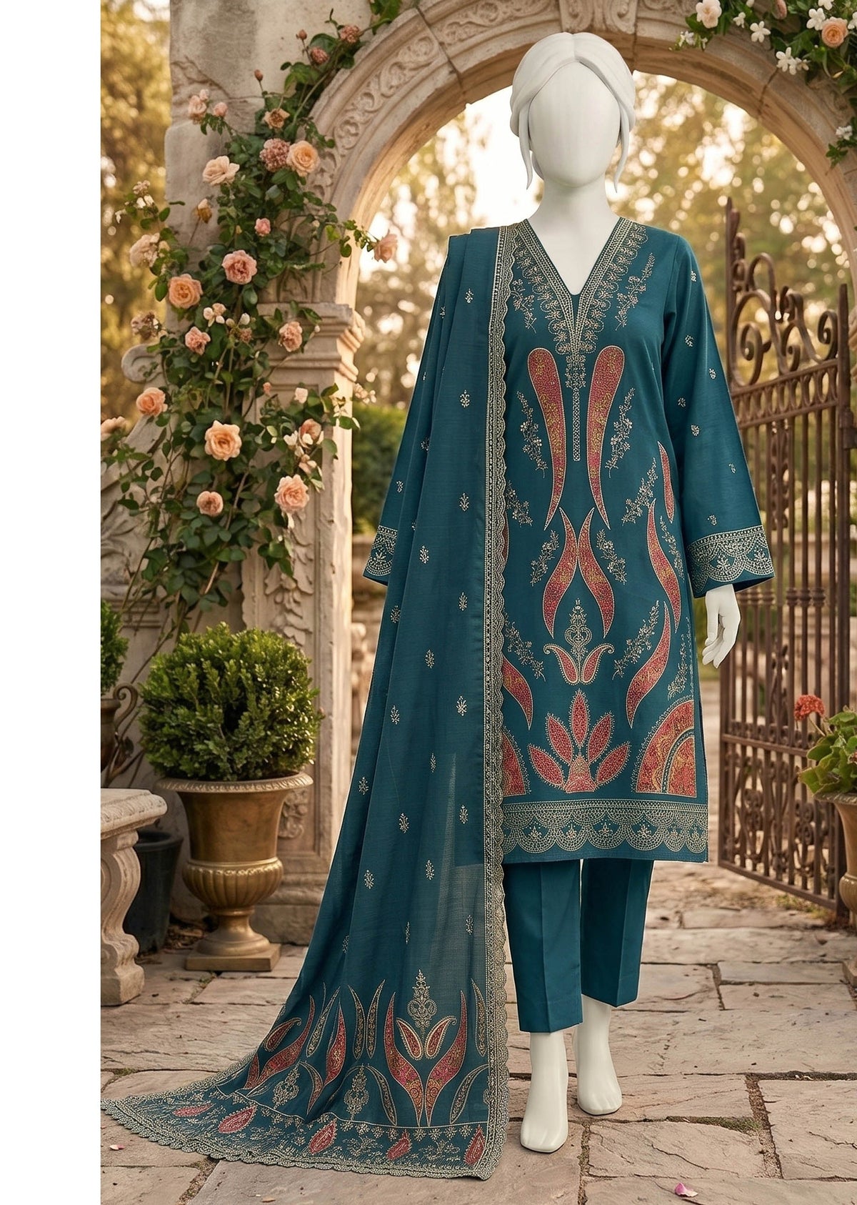 ABC Kajal teal full-length outfit