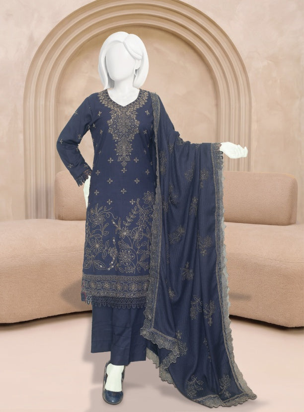 ABC Mishi embroidered Marina suit in Navy Blue — full outfit view