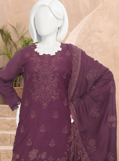 ABC Mishi embroidered Marina suit in Purple — additional details