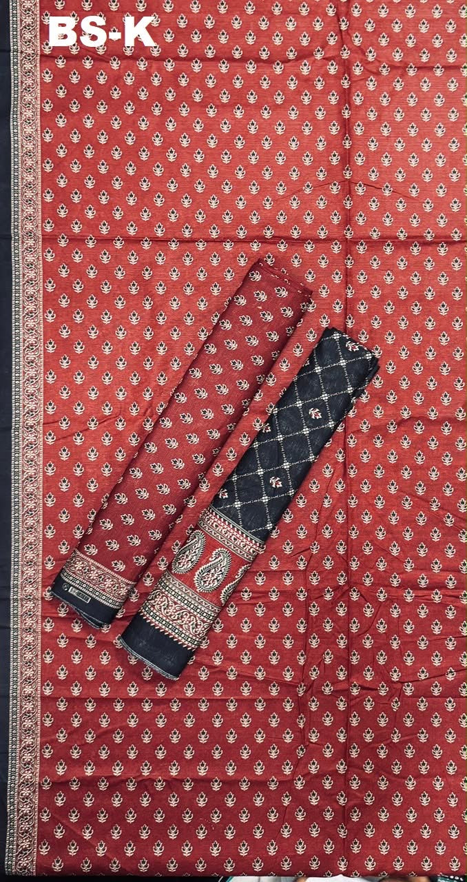 Red Bin Saeed Unstitched 3Pc Printed Khaddar