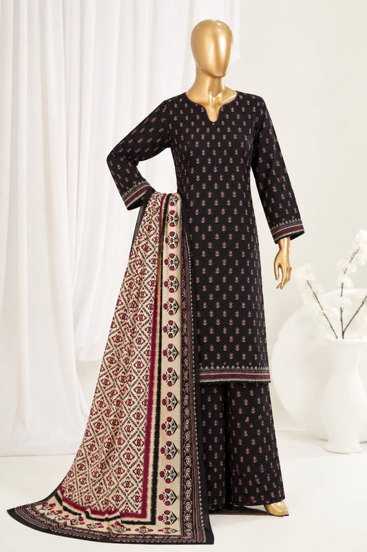 Bin Saeed | Stitched 3Pc Printed Khaddar - Premium Winter Collection - BarerahFabrics