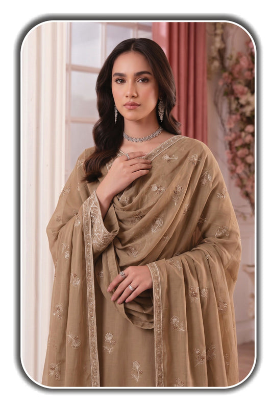 HAMNA Beige complete dress model view