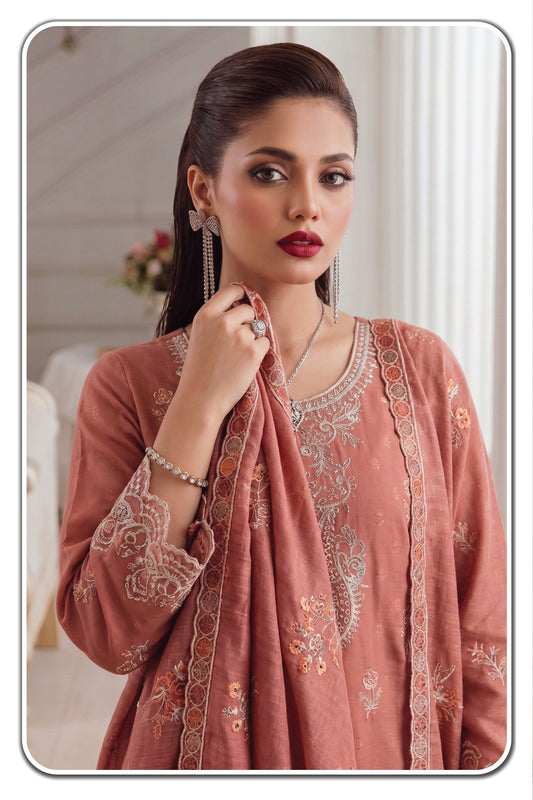 HAMNA Peach complete dress model view