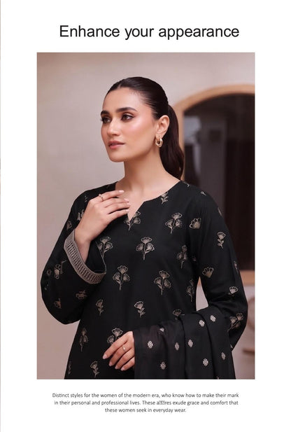 JANAN V-2796 Black embroidered suit detail