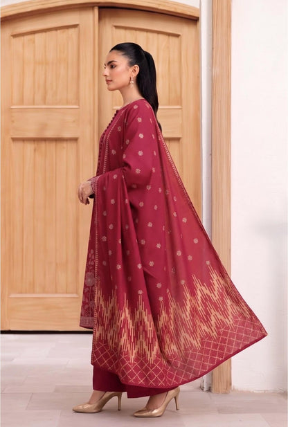 JANAN V-2796 Maroon embroidered suit detail