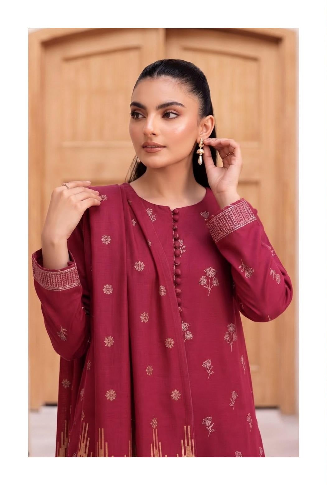 JANAN V-2796 Maroon full dress model