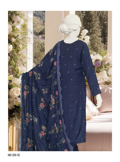 Maleeha by ABC Fabrics |  Unstitched Embroidered Winter Slub Collection